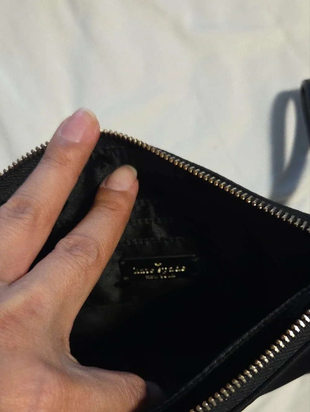 kate spade black wristlet pouch with strap
